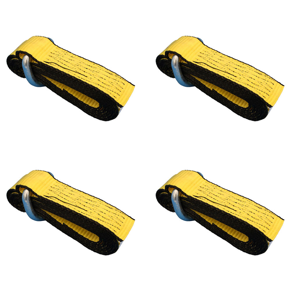 Qty 4: Heavy Duty Lasso/Wheel Lift Straps (Yellow) Fits Universal Products