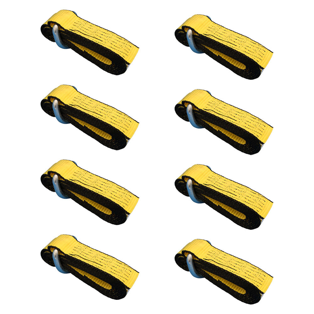 Qty 8: Heavy Duty Lasso/Wheel Lift Straps (Yellow) Fits Universal Products