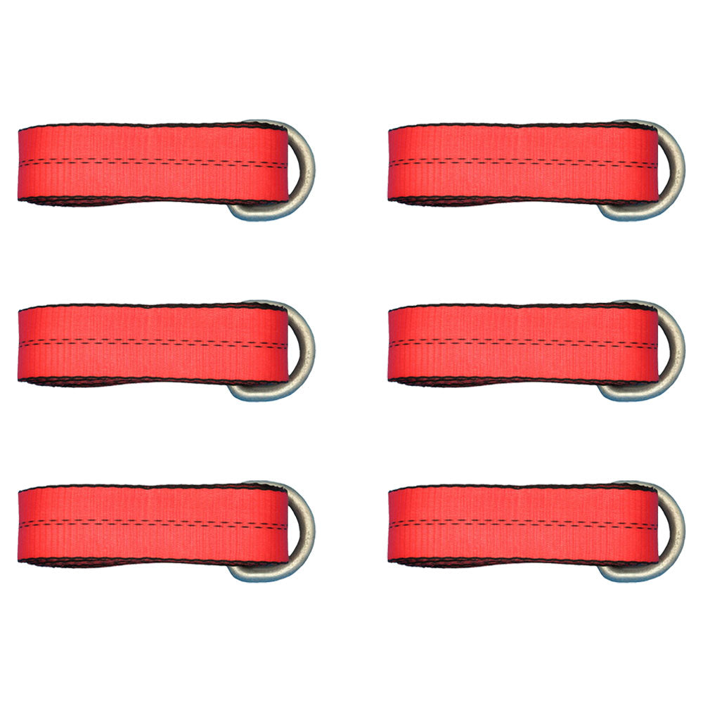 N/A Qty 6: Heavy Duty Lasso/Wheel Lift Straps (Red) Fits Universal
