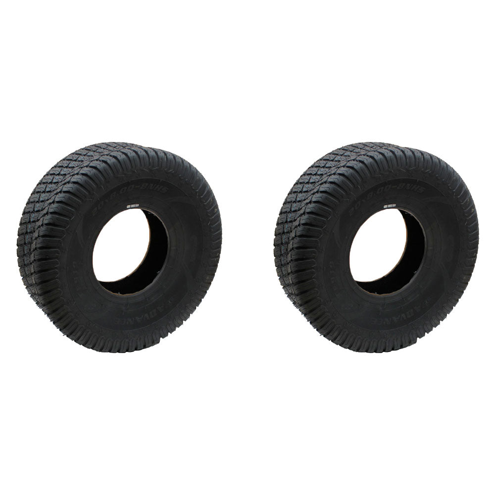 (2) 20x8x8 Turf Tires Fits John Deere L100 105 110 Rear Tires 20x8-8 20-8.0-8.0