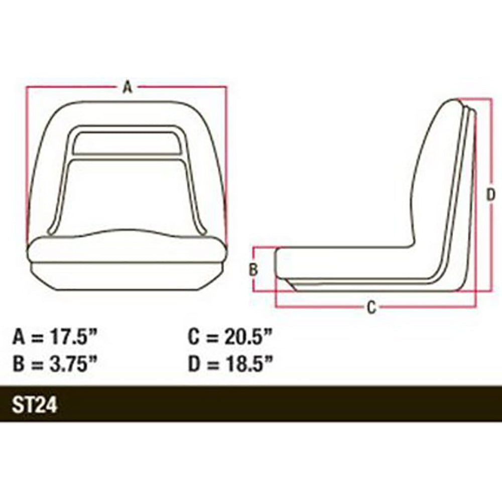 2 PK High Back Seats Fits John Deere Fits Gator XUV 620i 850D 550 550 S4 UTV