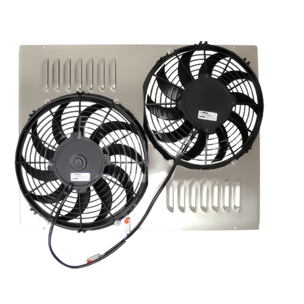 Z40103 Dual 10 & 11" Electric Fan & Shroud - 21 5/8 x 16 9/16 x 1 3/4