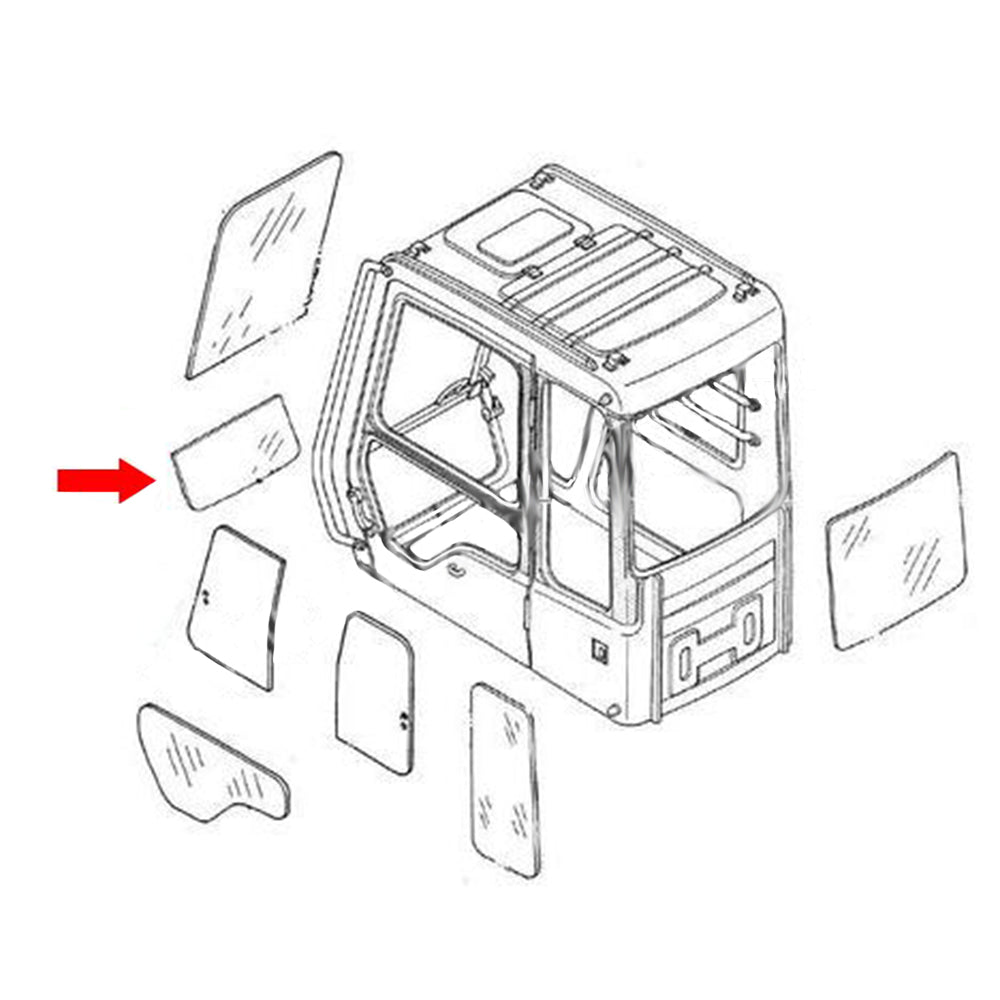 Fits Caterpillar 156-6473 C & D Series Excavator Front Lower Glass
