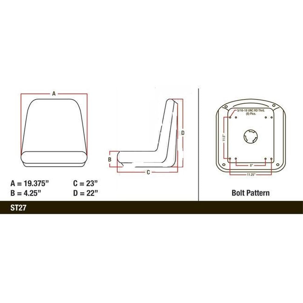 CS133-1V-AIC Black High-Back Dishpan Seat