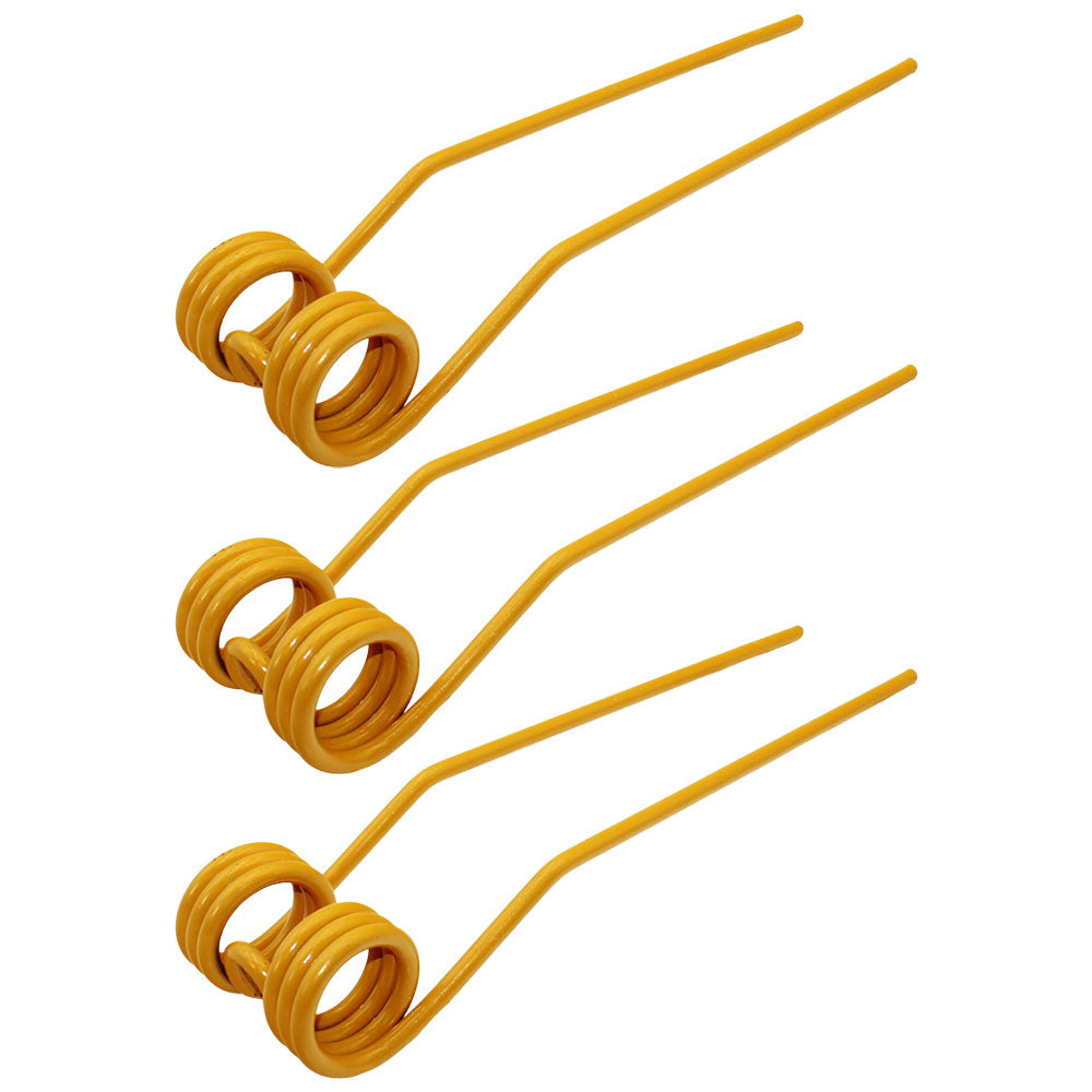 (3) Double Teeth Tedder Tines 15.375" Tines x 3.50" Gap x 2.75" Coil