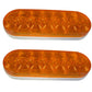 Qty 2: 6" Oval Orange LED Light Fits Komatsu Replaces 1-019-03-300