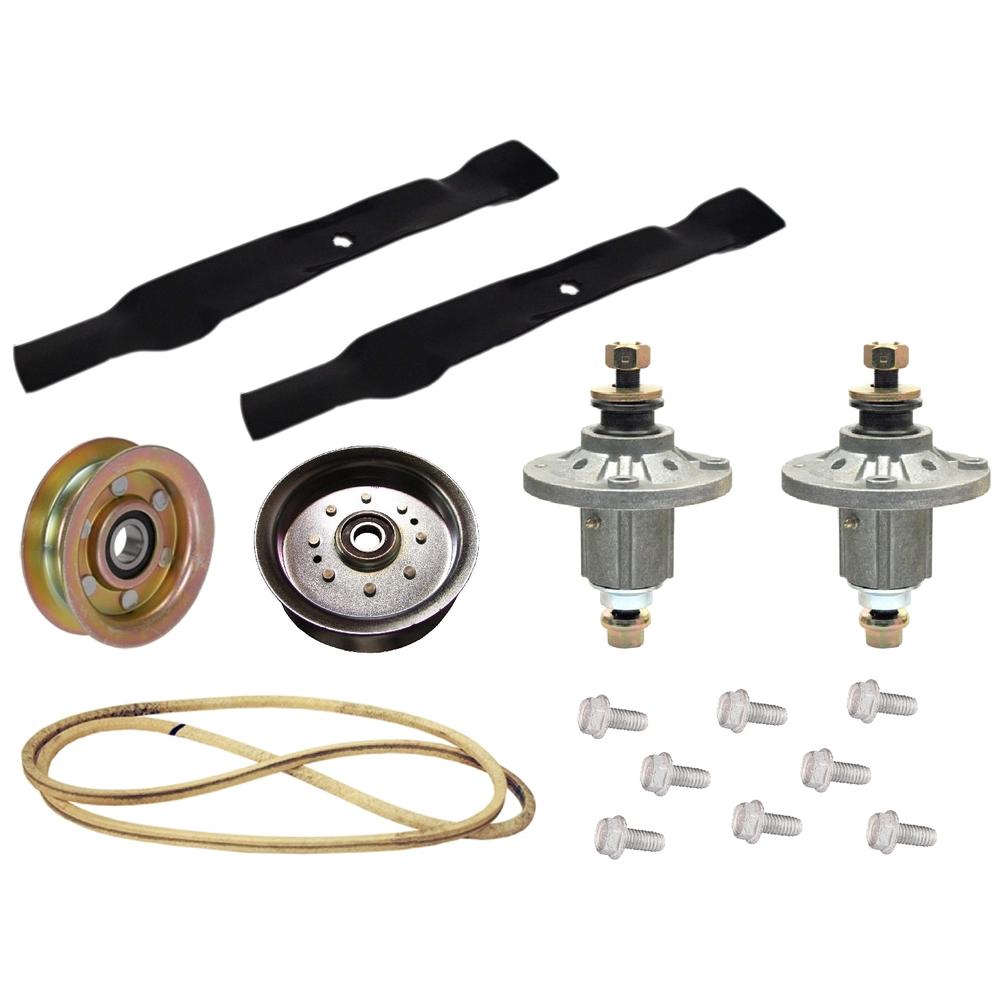 42" Deck Rebuild Kit Blade Spindle Idler Pulley Belt Bolt Fits JD 100 Series