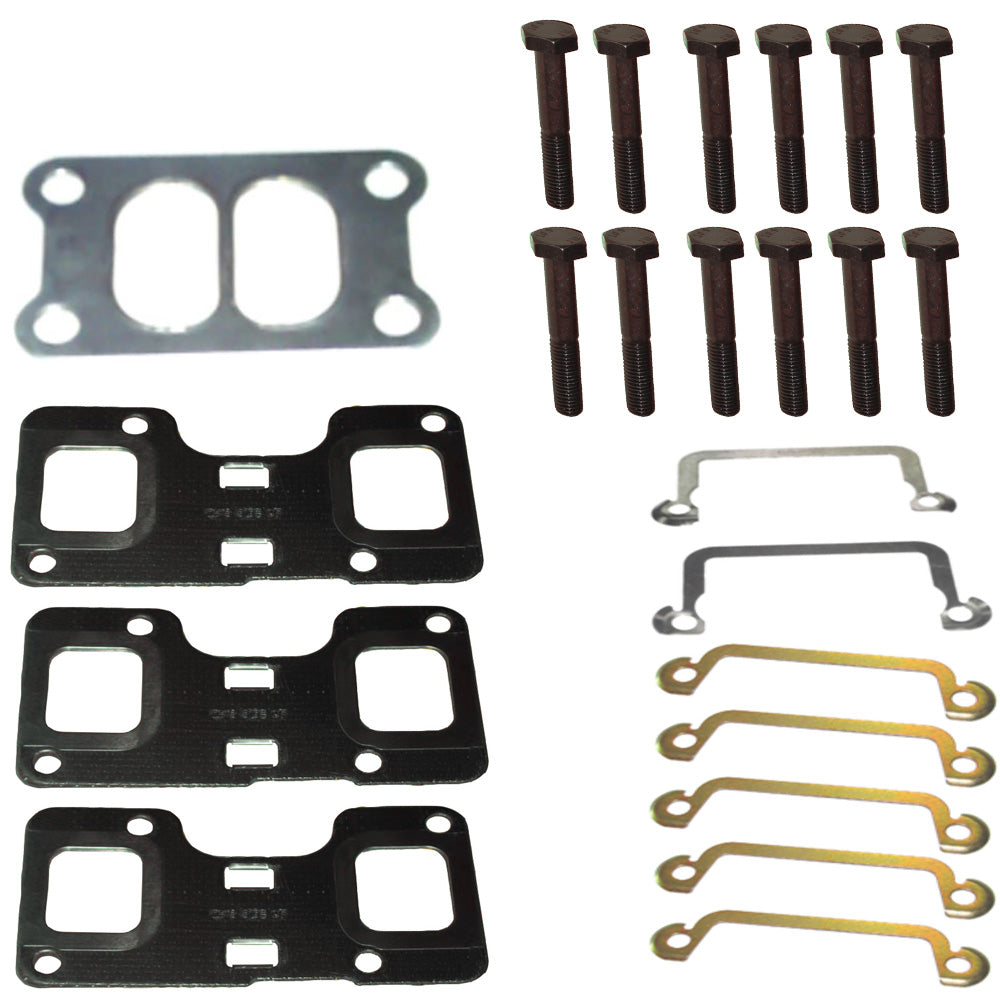 113-6200 Exhaust Kit with Hardware Locks & Turbo Gasket Fits Caterpillar 3114