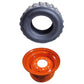 12 x 16.5 Skid Steer Tire With 9.75 x 16.5 Orange Rim Fits Bobcat S205 S220