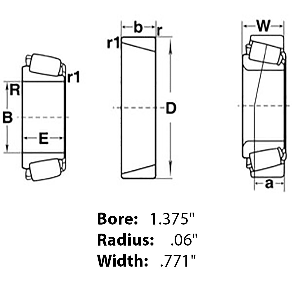 9N743 Cone Bearing Fits Ford/New Holland