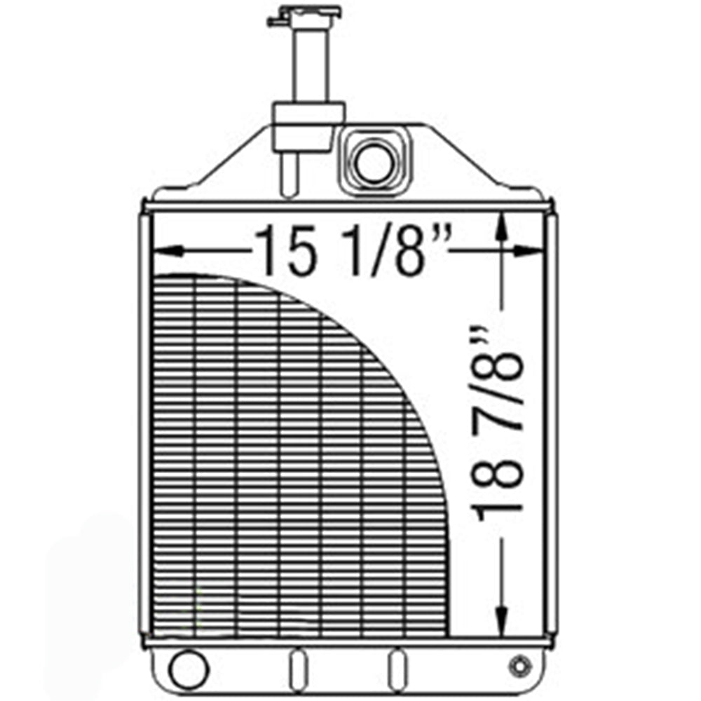 Radiator - 4" Fill Neck Fits Massey Ferguson 275 283 290 390 283 290 275 690