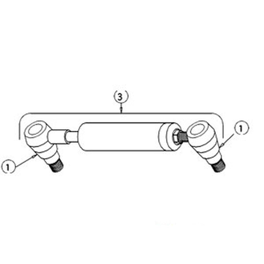 MFS5242-STR Power Steering Cylinder, RH/LH Fits Massey Ferguson 235 245