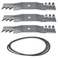 Mower Deck Belt and Toothed Mulching Blade Set Fits Husqvarna Replaces 196103