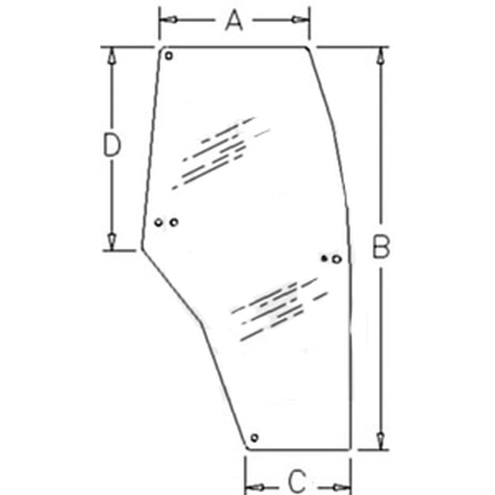 Door Glass Right Hand Replacement Fits Case IH CX50 CX60 CX70 CX80 CX90 192004A6