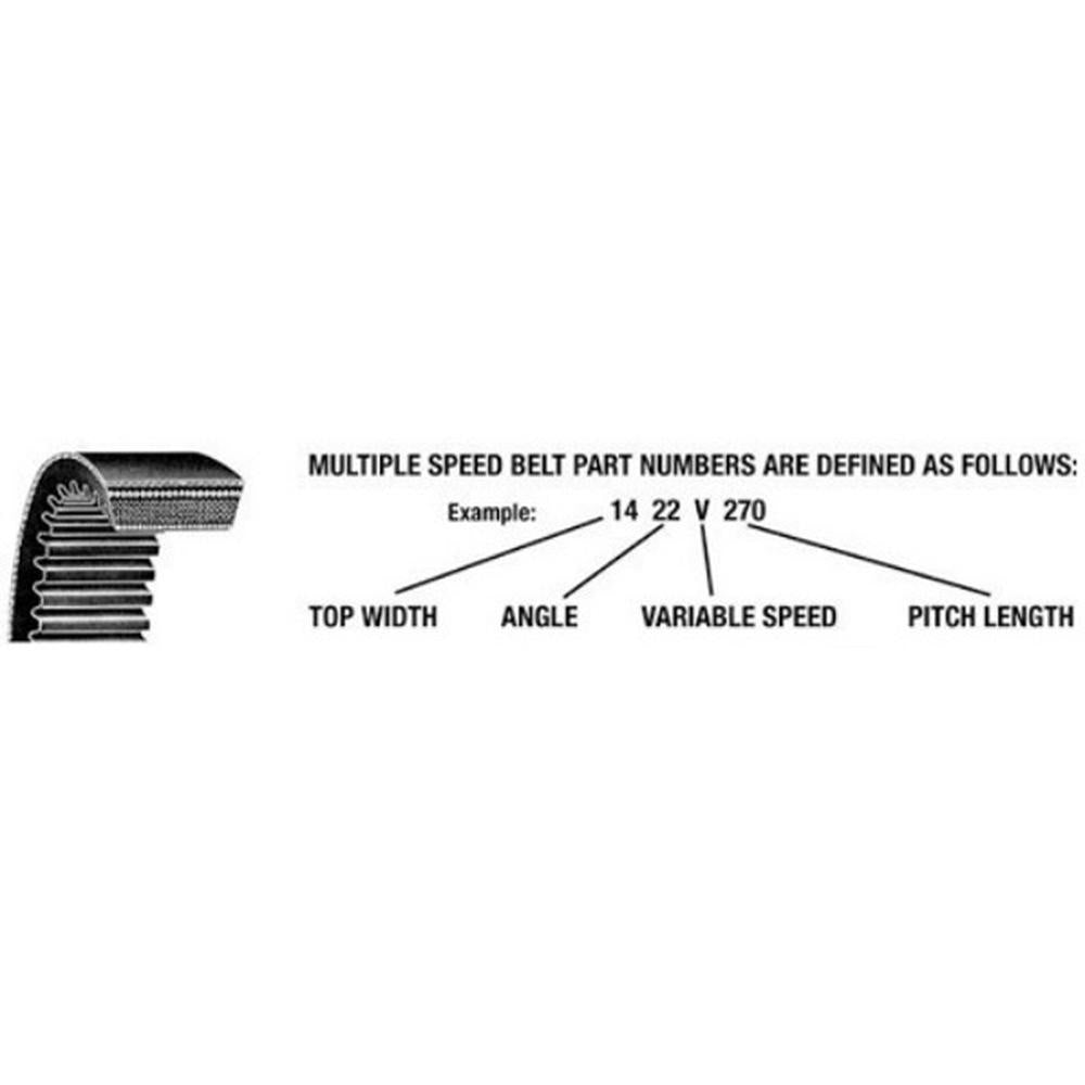 1-3/16" x 50" Multiple Speed Cogged Belt Fits Universal Products 1930V491