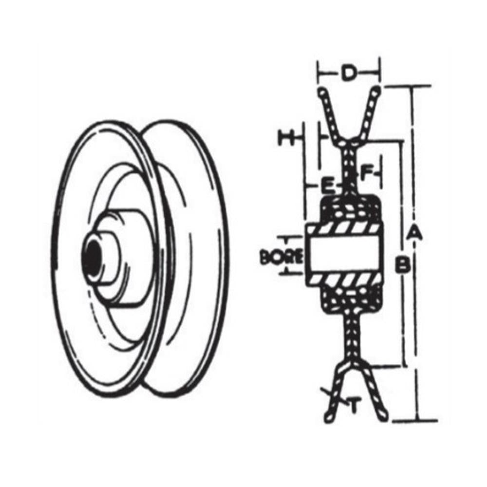 V-BELT IDLER PULLEY 1/2" X 3" IV80M MURRAY
