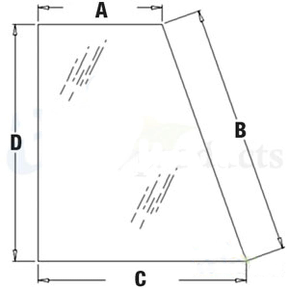 338425A1 RH Rear Quarter Glass Fits Case/International Harvester