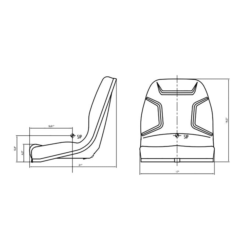 Black Vinyl Seat Fits Kubota G1700 G1800 G1900 G2000 GF1800 K3311-45930
