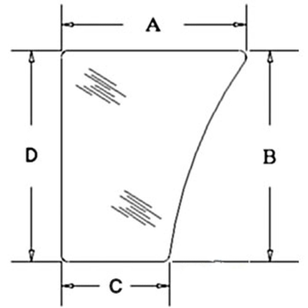 Cab Glass - Door Lower Fits Massey Ferguson 362 375 390 398 399 383 3477778M1