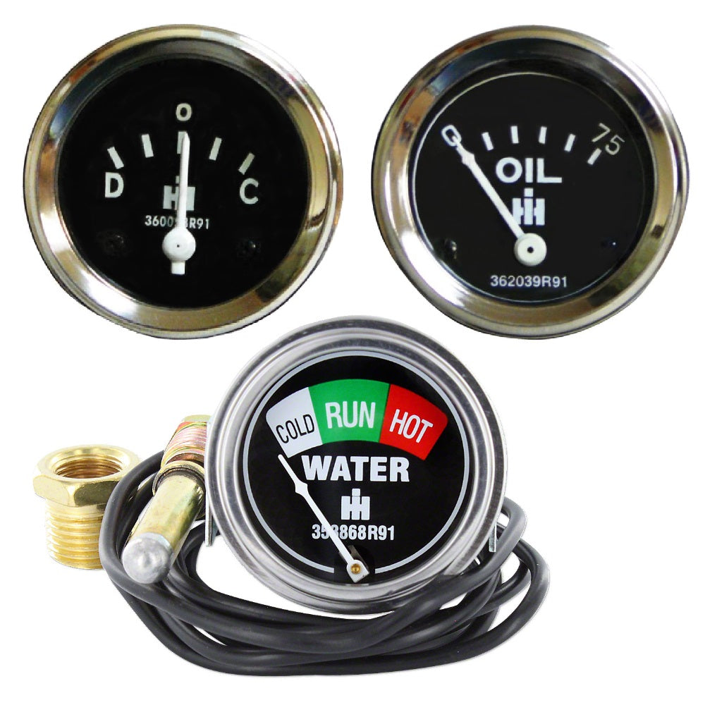 353868R91 3-piece Gauge Set Fits Case/International Harvester