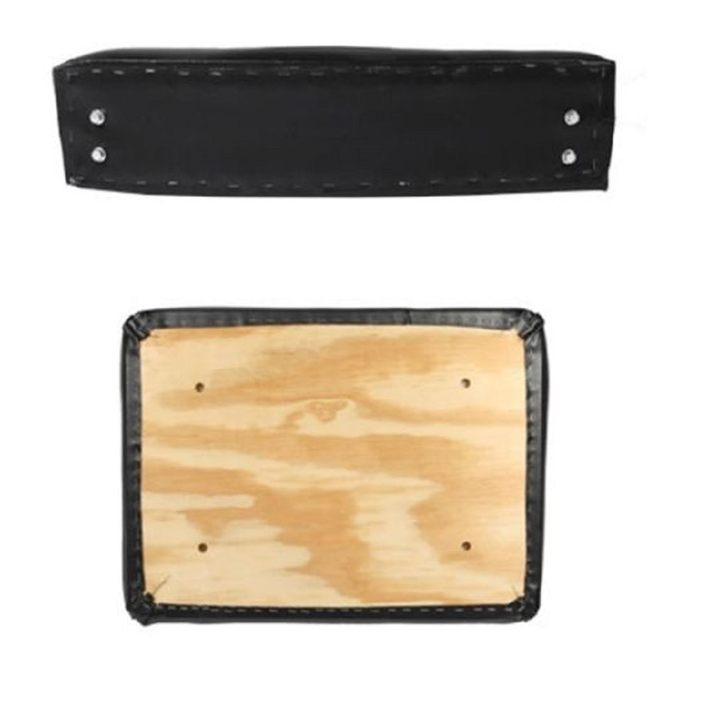 Black Back & Bottom Seat Cushion Set with Wood Base Fits Universal Products