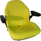 Yellow Seat w/ Armrests & Bracket Fits John Deere Tractor X720 X724 X728 X740