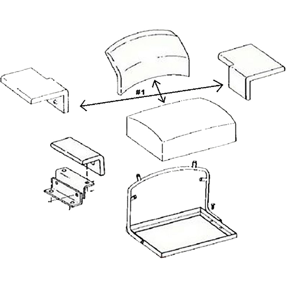 AT18698 AT18699 (4) Piece Seat Cushion Set Fits John Deere - Wooden Base