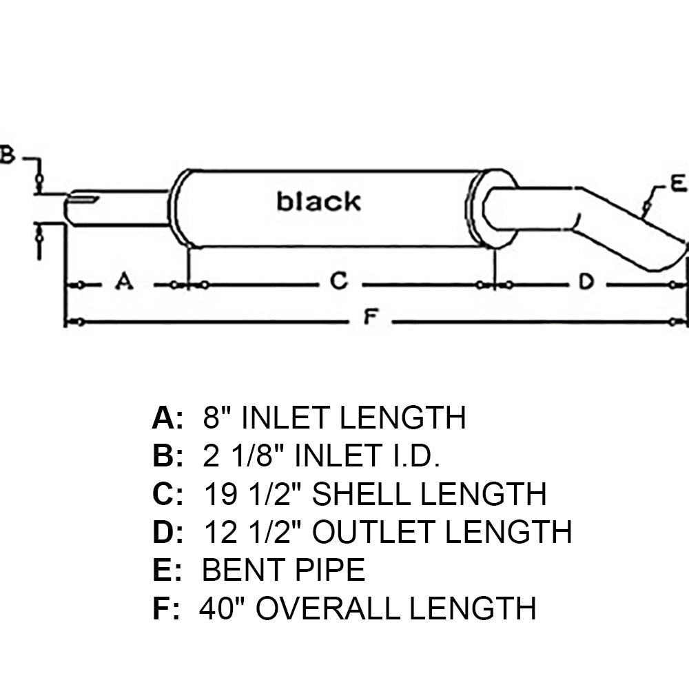 Muffler Fits 165 175 180 523394M1 523394M91 523394M95 523394M95-A A-523394M1