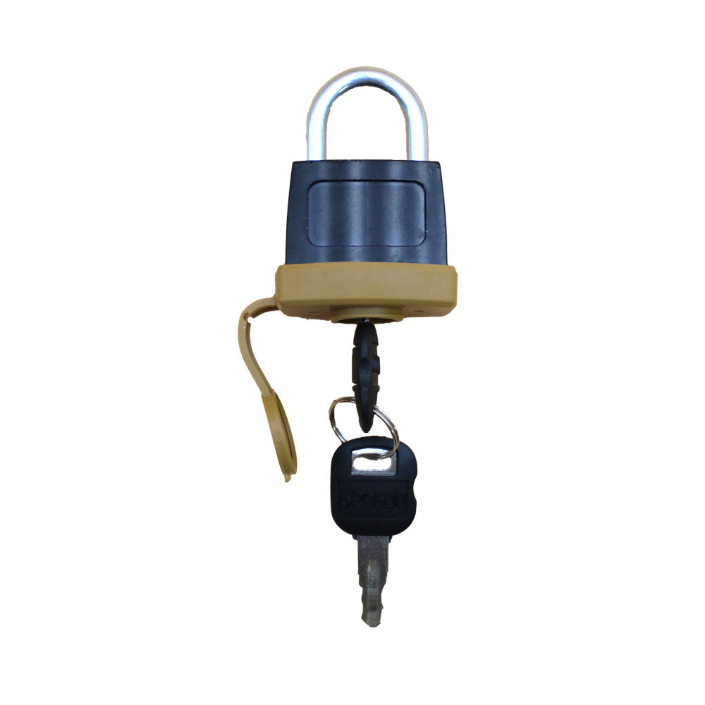 (5) Heavy Duty Weatherproof Padlocks with (2)Keys Rubber Sealed Fuel Cap Lock