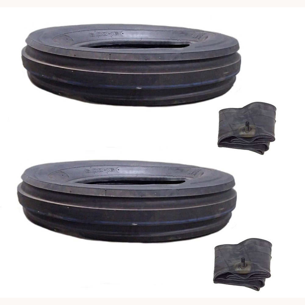 Set of 2- Triple Rib Reliable Front Tractor Tires 600X16 6.00X16 600-16