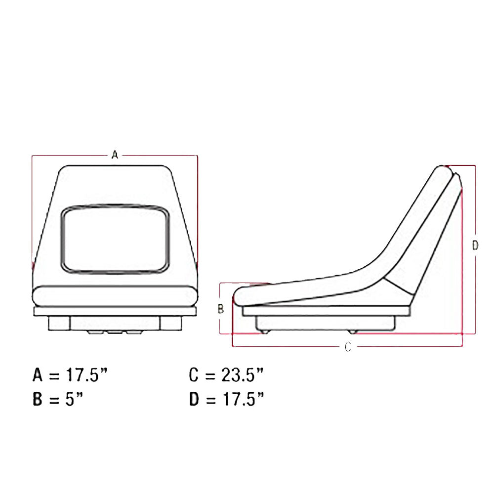 Bucket Seat Vinyl Black Fits Bobcat 553 763 553 553 751 751 753 763 753 6598809