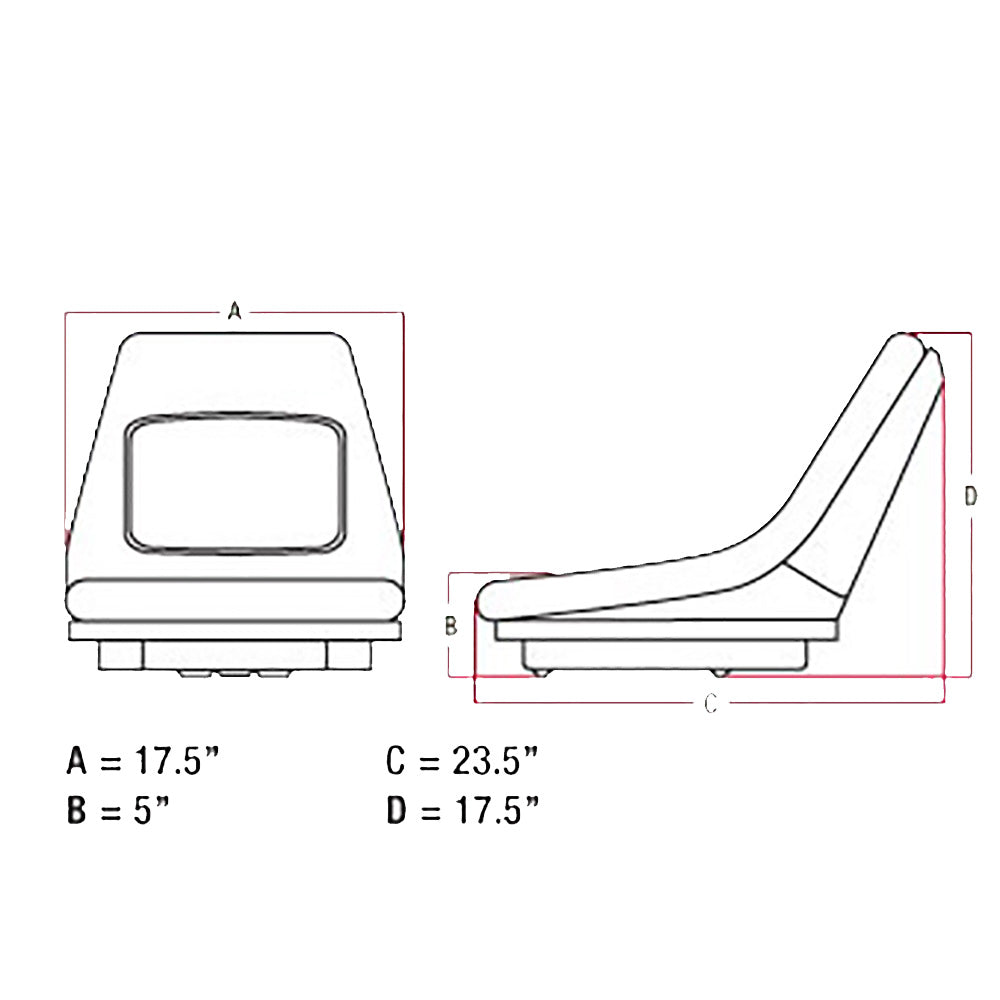 6598809 Seat Fits Bobcat 463 543B 763 863 873 943 953 963 1600 2000 2400 2410 +