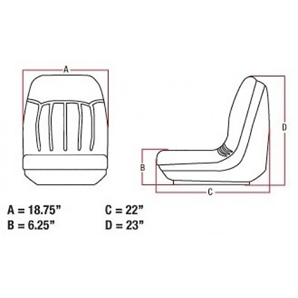 ST55 Black Vinyl Seat with Rails Fits Bobcat