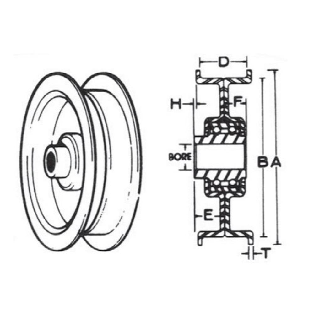 756-0365 Flat Idler Pulley with Flanges Fits Bolens