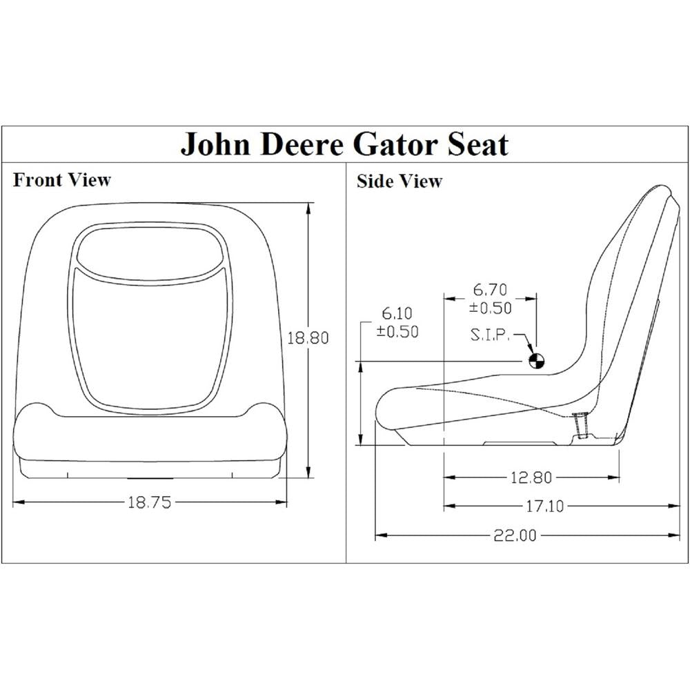7927-PGATOR - Yellow Vinyl Fits Gator / Mower Bucket Seat