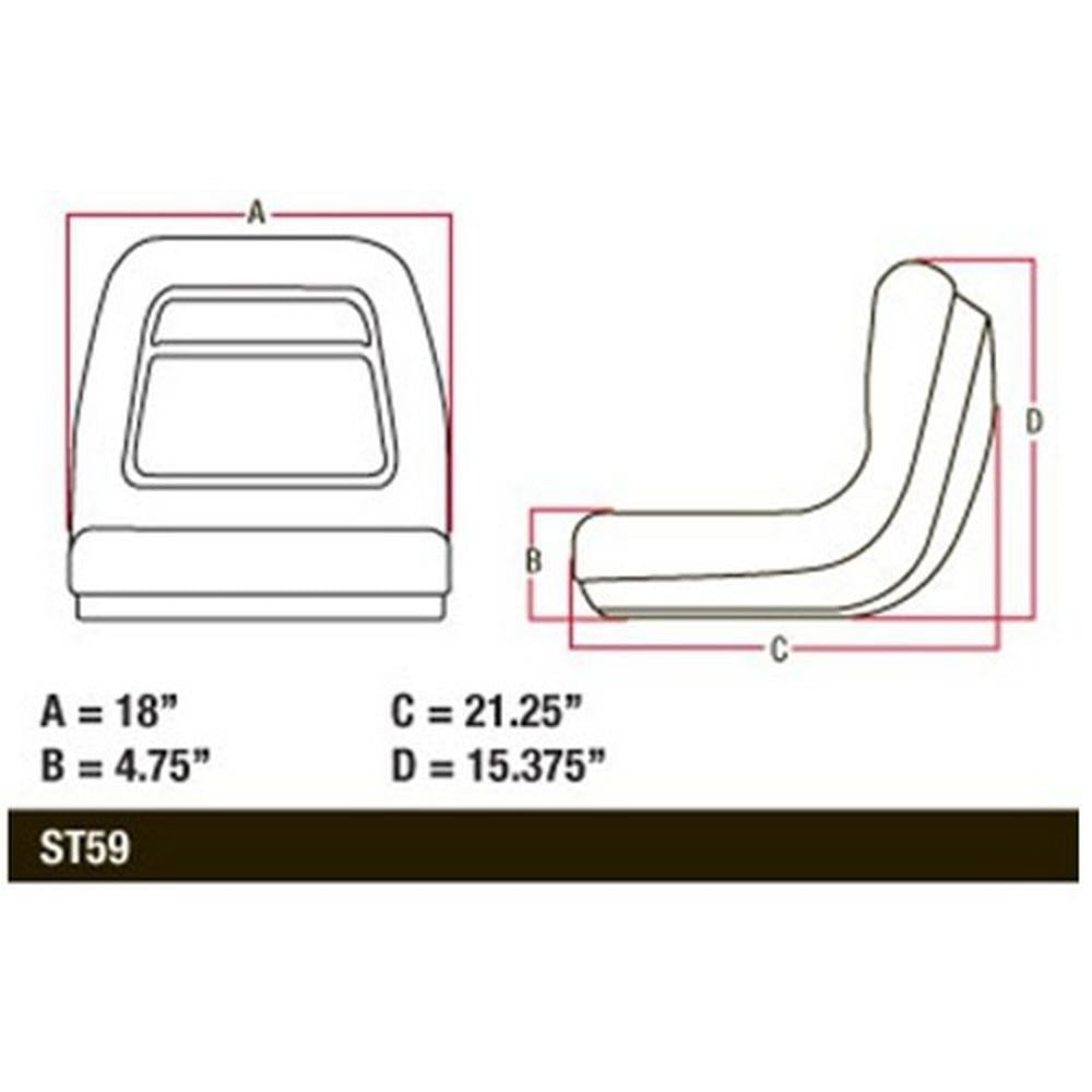 7927-PGATOR - Yellow Vinyl Fits Gator / Mower Bucket Seat