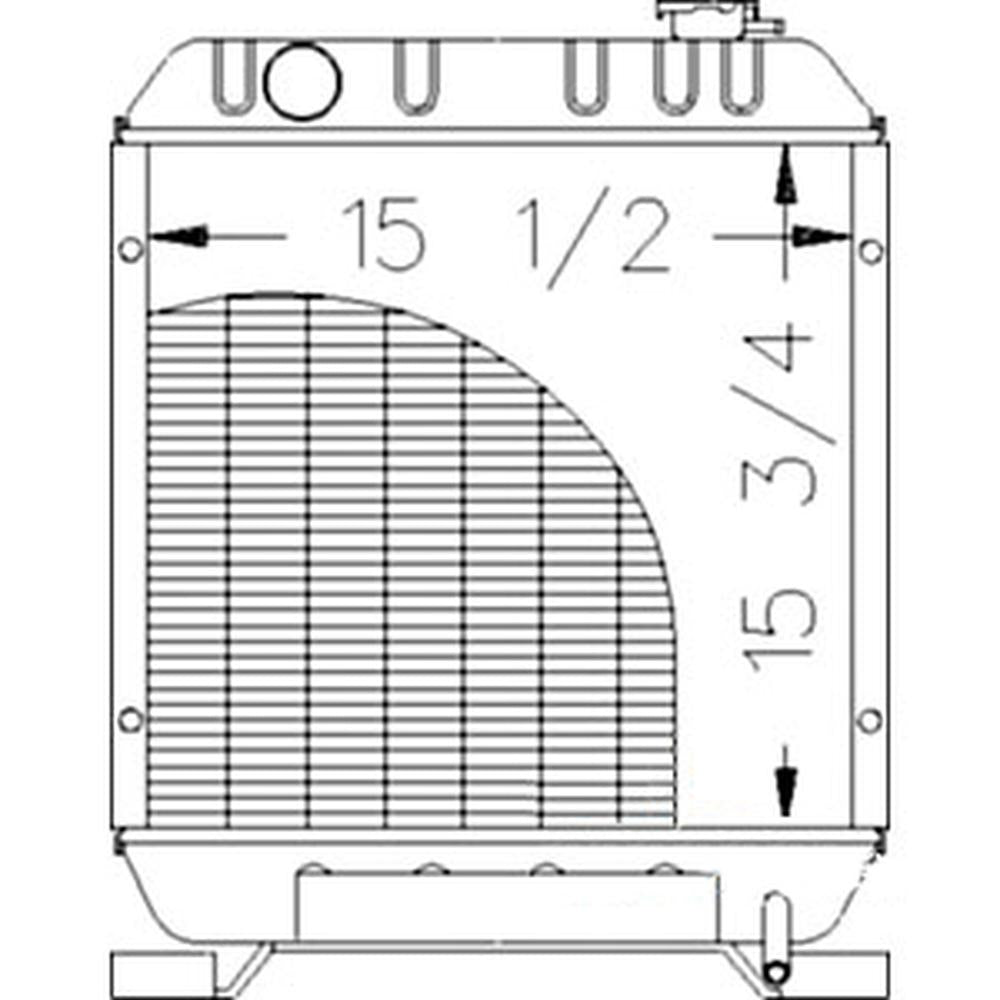 86402723 Radiator - Remote Drain Fits Ford/New Holland 1530 1630 1725 1925 TC25