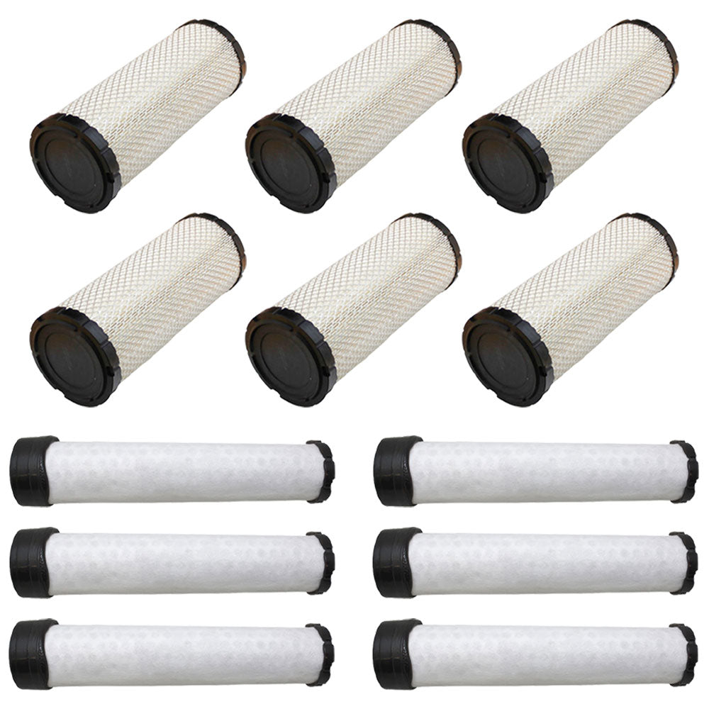 Qty 6: Inner and Outer Air Filters Fits Komatsu Replaces 119808-12520