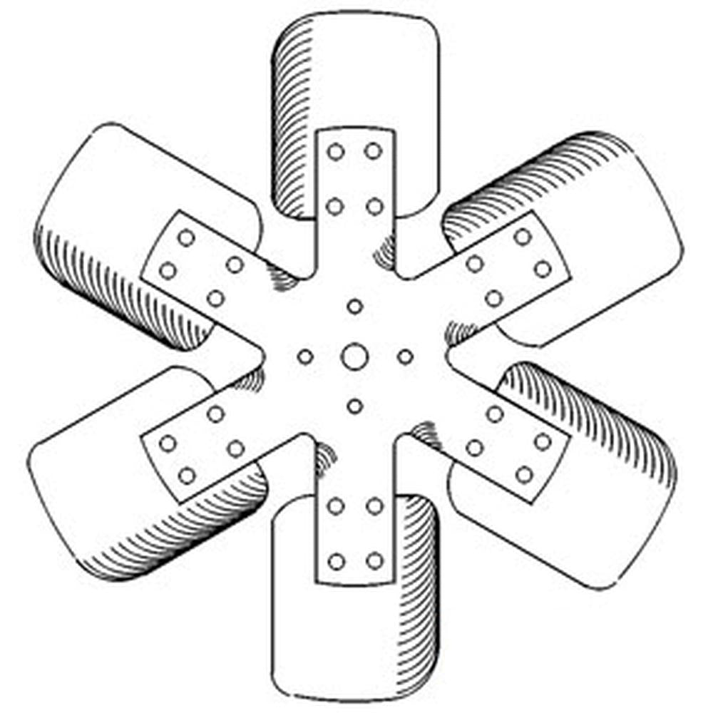 Fan Blade 6 Steel Blades Replcement Fits Ford Tractor 2N 8N 9N NAA 9N8600D