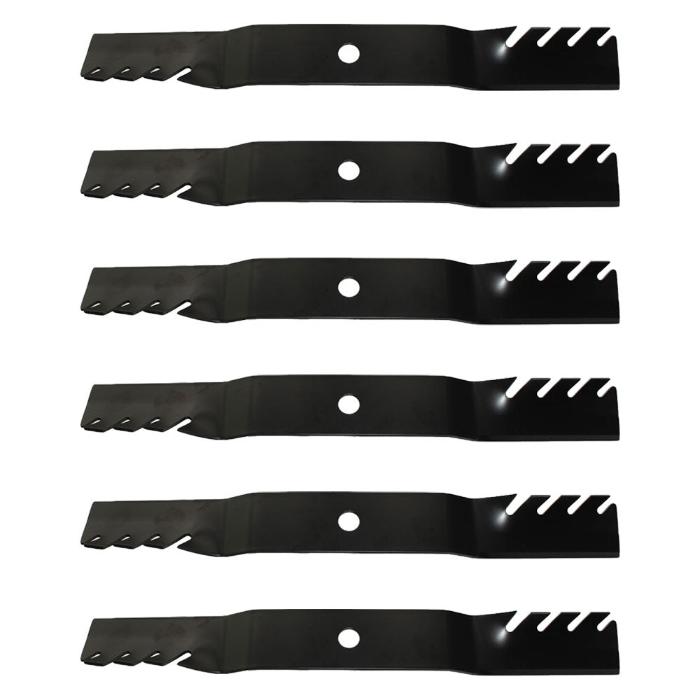 Qty 6: Toothed Mulching Lawn Mower Blades Fits John Deere Replaces M170639