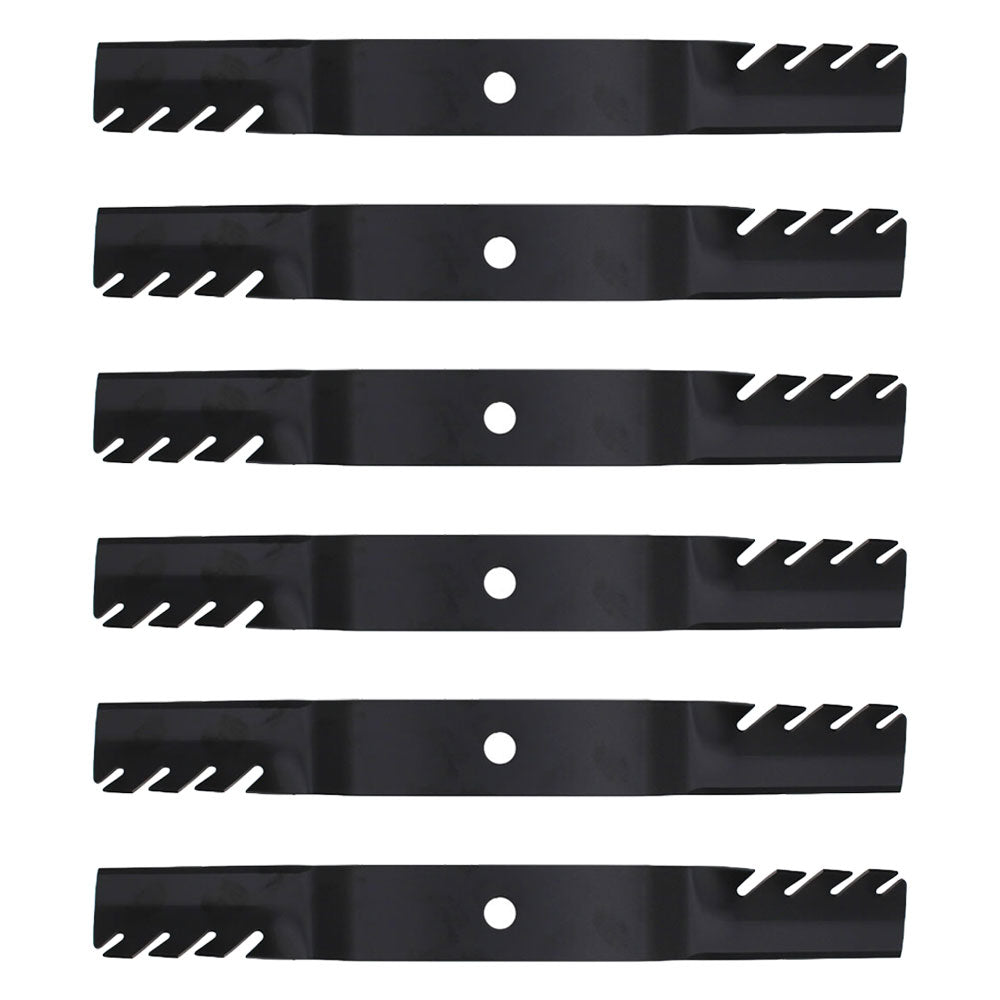 Qty 6: Toothed Mulching Lawn Mower Blades Fits John Deere Replaces M170639