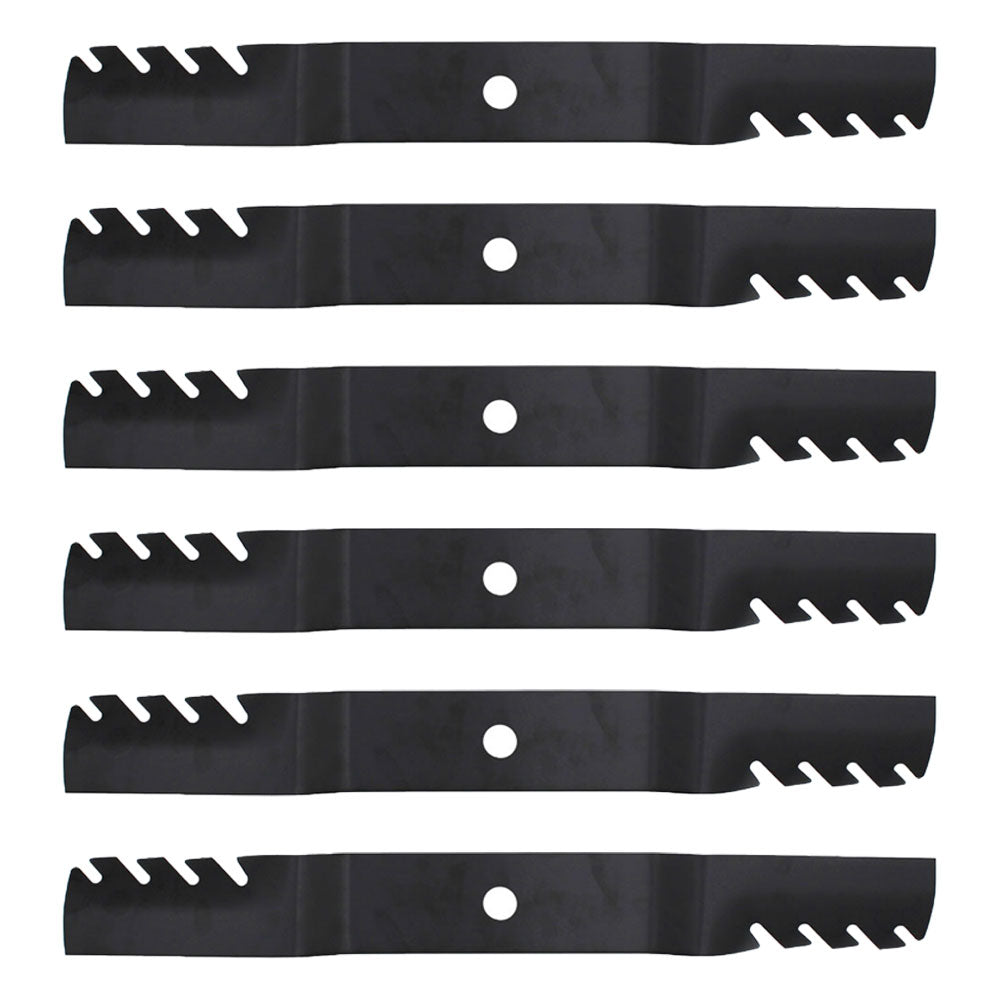 Qty 6: Toothed Mulching Lawn Mower Blades Fits John Deere Replaces M170639