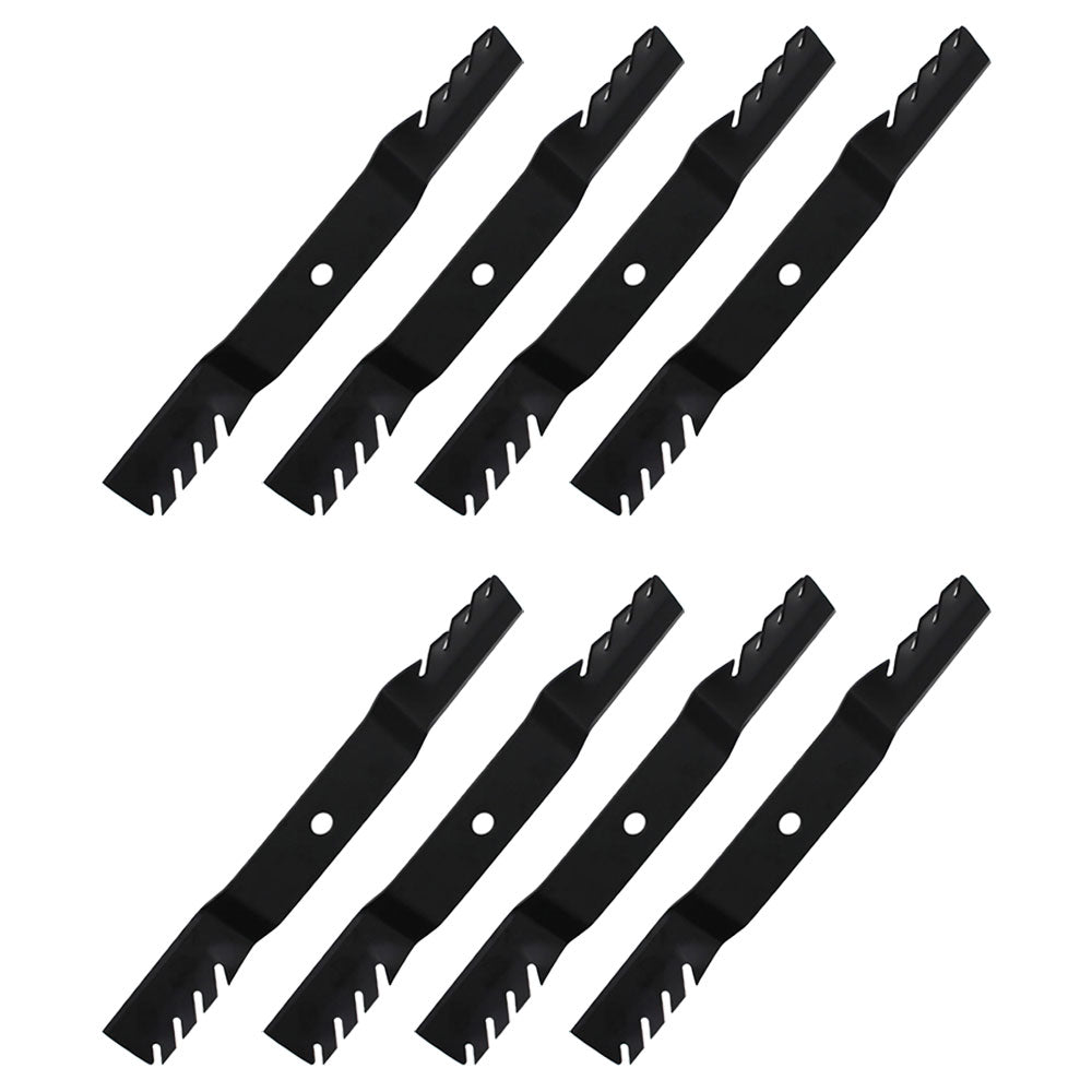 Qty 8: Toothed Mulching Lawn Mower Blades Fits John Deere Replaces M170639