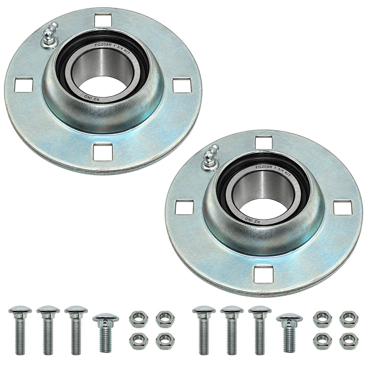 Qty 2: Bearing Kit w/ Flanges & Gaskets Fits Great Plains