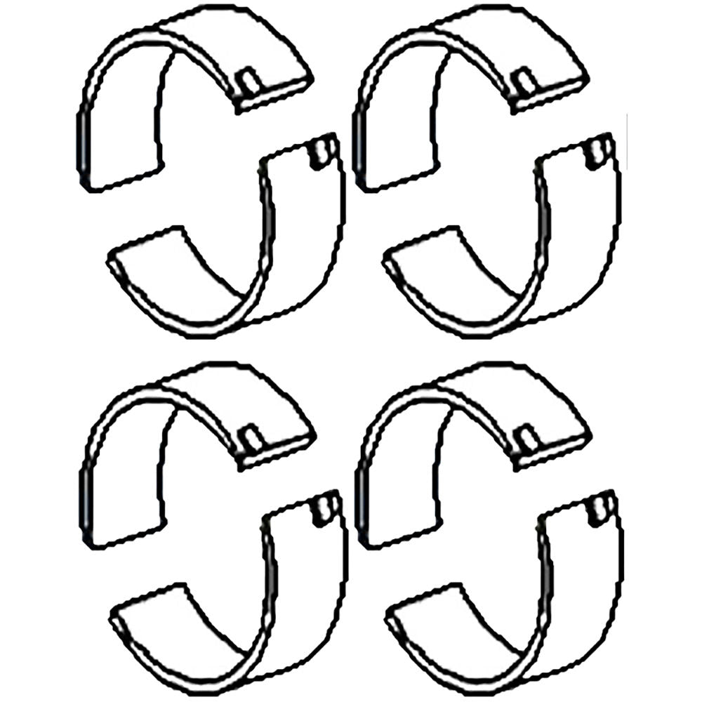 70223625 4 Pack of (.020") Connecting Rod Bearings Fits Allis Chalmers WC +