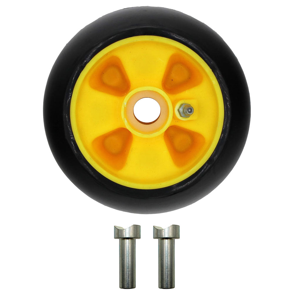 Yellow Deck Gage Wheel Fits John Deere Replaces AM115488