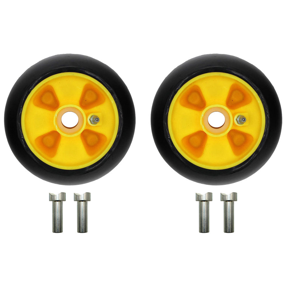 QTY 2: Yellow Deck Gage Wheel
 Fits John Deere Replaces AM115488