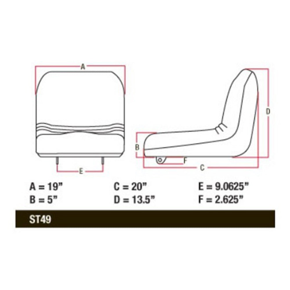 ST49 Yellow High Back Seat Fits John Deere