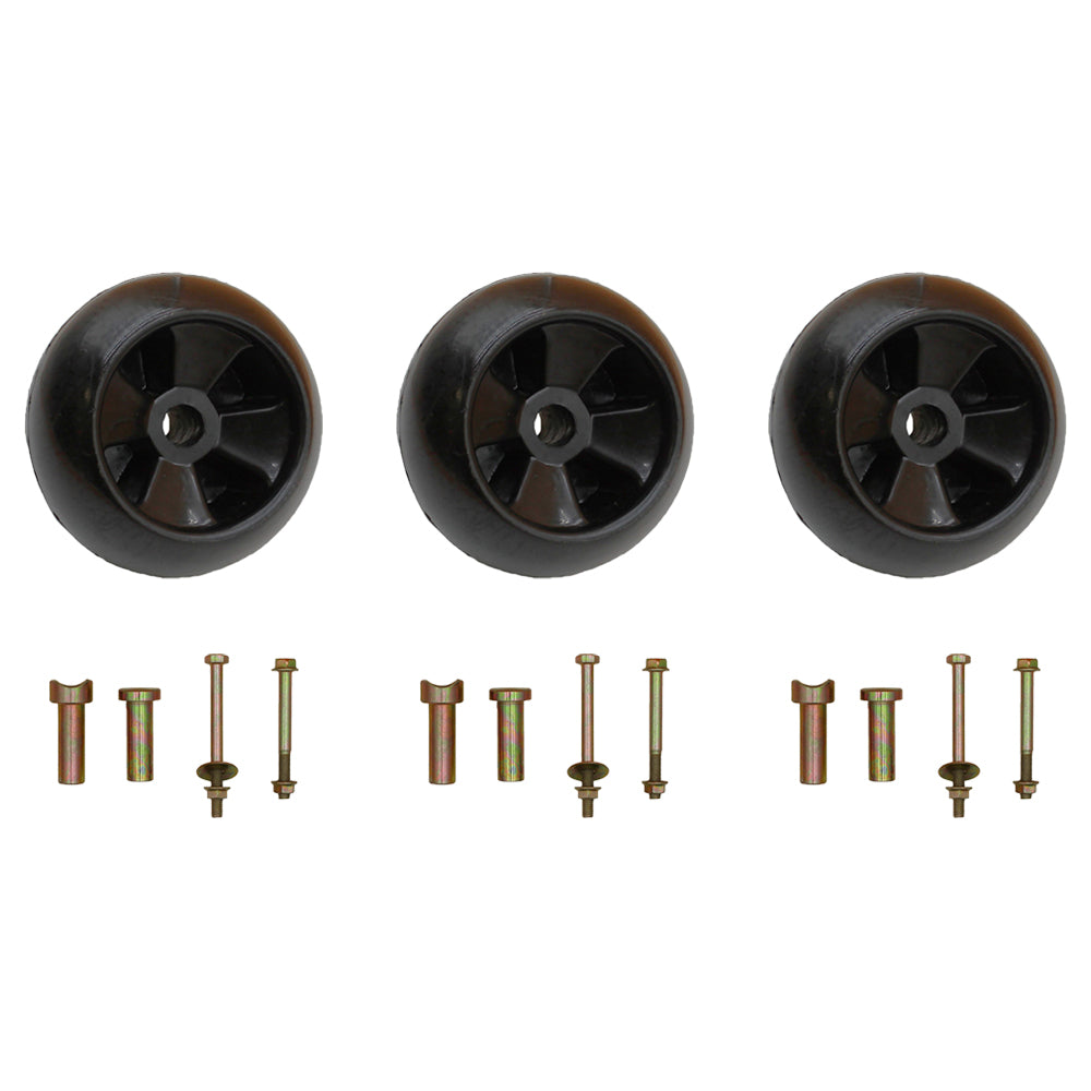 3 Pack Anti Scalp 48" 38" Deck Wheels Roller Fits John Deere AM116299 (10250)