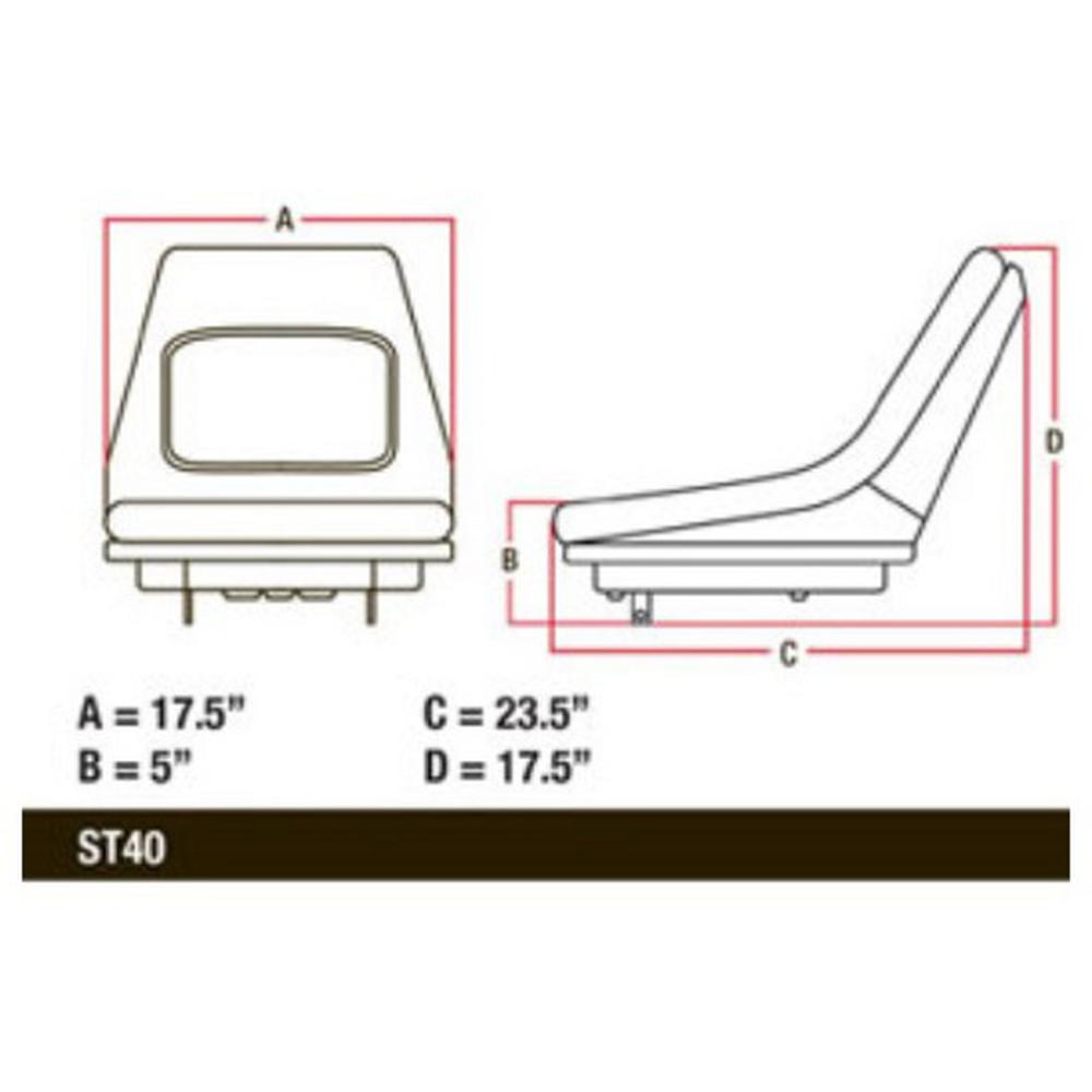 Fits John Deere AM126865 High Back Seat LTR155 LTR166 LTR180 LT133 LT155 LT166